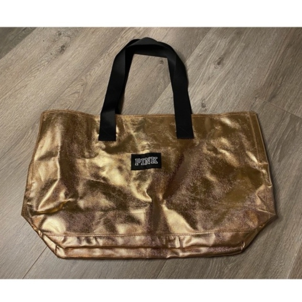 PINK Victoria's Secret Shimmering Gold Tote